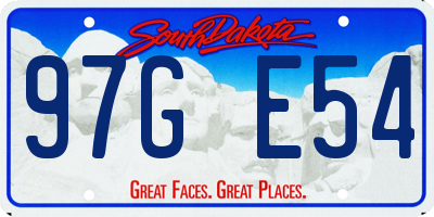 SD license plate 97GE54