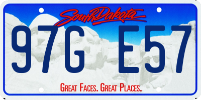 SD license plate 97GE57