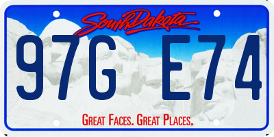 SD license plate 97GE74