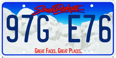 SD license plate 97GE76