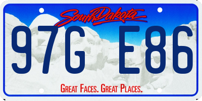 SD license plate 97GE86