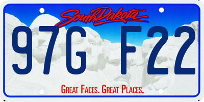 SD license plate 97GF22