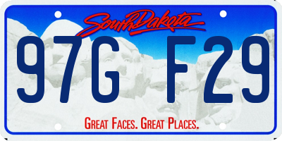 SD license plate 97GF29