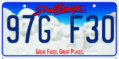 SD license plate 97GF30
