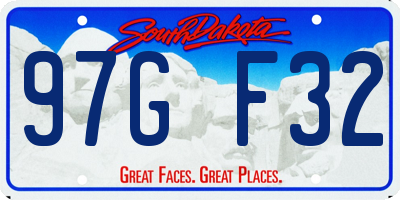 SD license plate 97GF32
