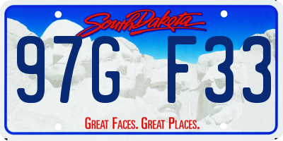 SD license plate 97GF33