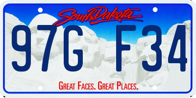 SD license plate 97GF34