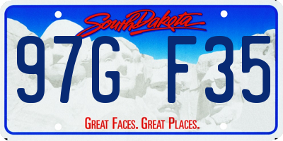SD license plate 97GF35