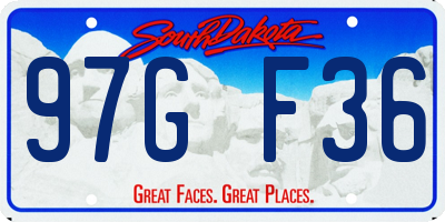 SD license plate 97GF36