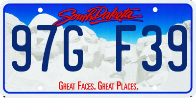 SD license plate 97GF39