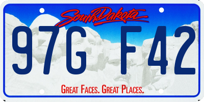 SD license plate 97GF42