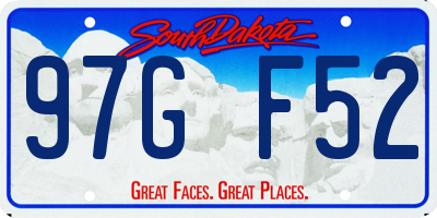SD license plate 97GF52