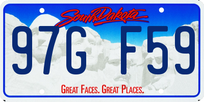 SD license plate 97GF59