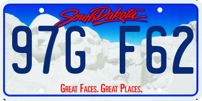 SD license plate 97GF62
