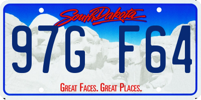 SD license plate 97GF64