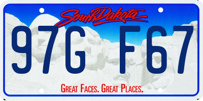 SD license plate 97GF67