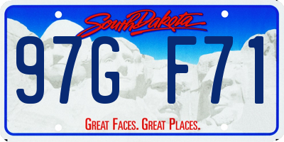 SD license plate 97GF71
