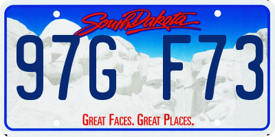 SD license plate 97GF73