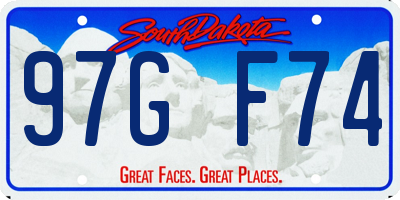 SD license plate 97GF74