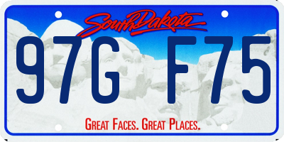 SD license plate 97GF75