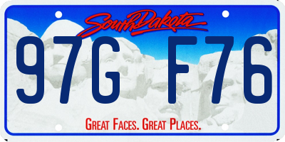 SD license plate 97GF76