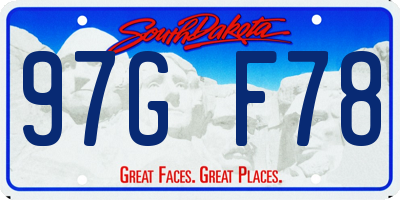 SD license plate 97GF78
