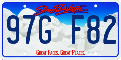 SD license plate 97GF82