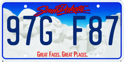 SD license plate 97GF87