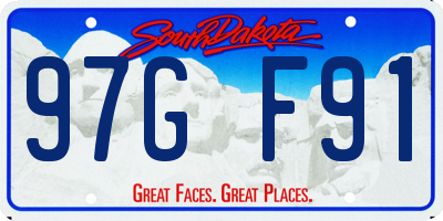 SD license plate 97GF91
