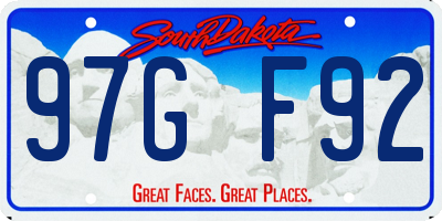 SD license plate 97GF92