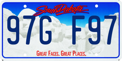 SD license plate 97GF97