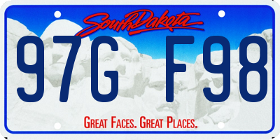 SD license plate 97GF98