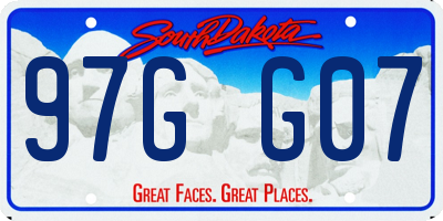 SD license plate 97GG07