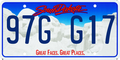 SD license plate 97GG17