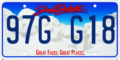 SD license plate 97GG18