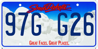 SD license plate 97GG26