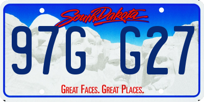 SD license plate 97GG27