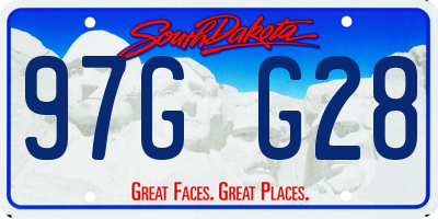 SD license plate 97GG28