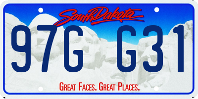 SD license plate 97GG31