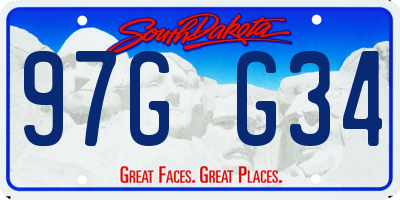 SD license plate 97GG34