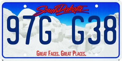 SD license plate 97GG38
