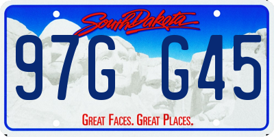 SD license plate 97GG45