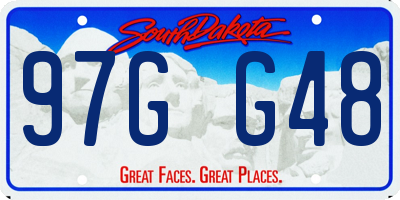 SD license plate 97GG48