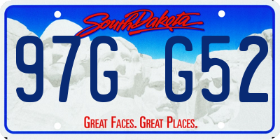 SD license plate 97GG52