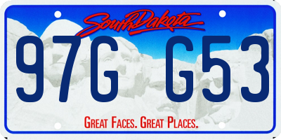 SD license plate 97GG53