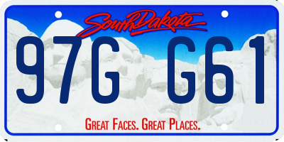 SD license plate 97GG61