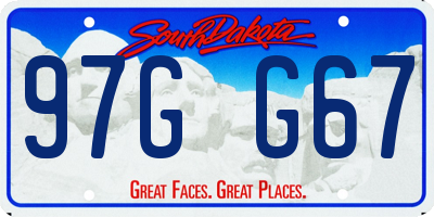 SD license plate 97GG67