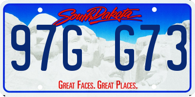 SD license plate 97GG73