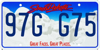 SD license plate 97GG75