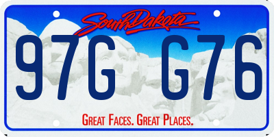 SD license plate 97GG76